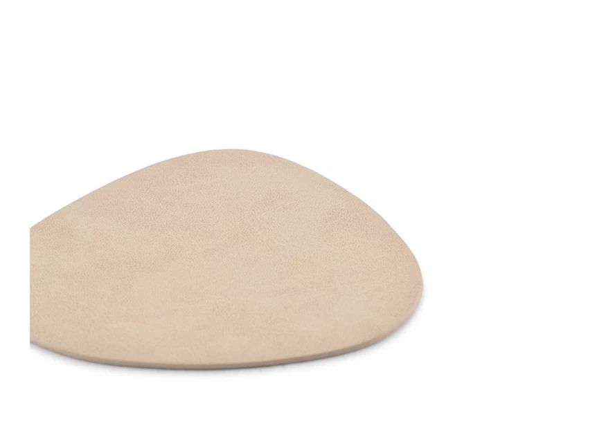 Layer glasonderzetter- lederlook- beige- 11x10cm- set4 2