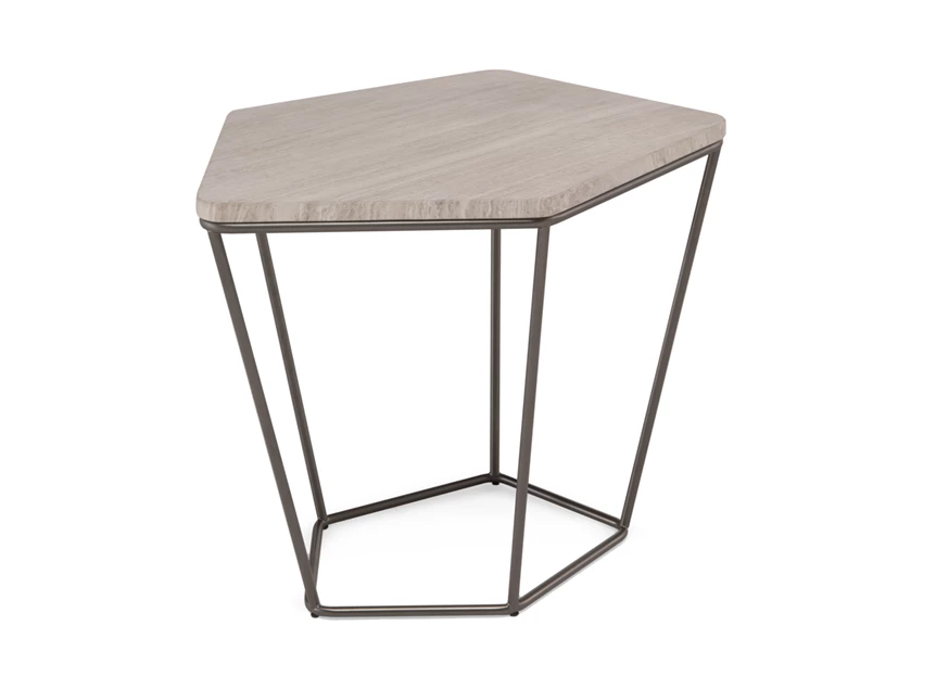 Bijzettafel Chocolat T108MZS Athens Silver Cream marble Natuzzi Italia