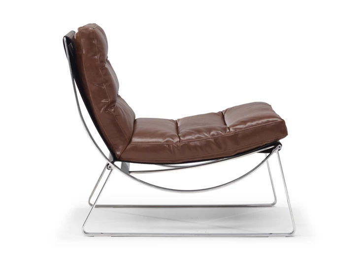 Zijkant Bijzetzetel Cammeo 2715 leder cognac Natuzzi Italia