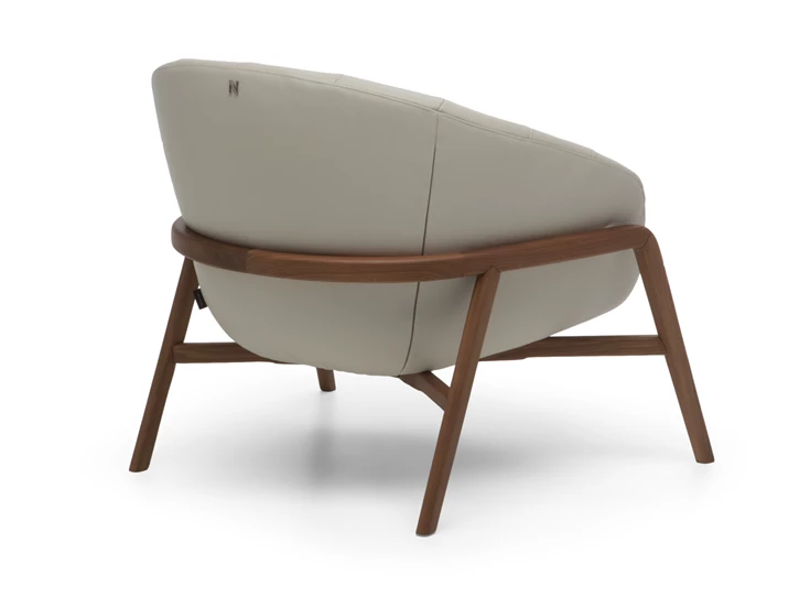 Achterkant Bijzetzetel Cassia 3099 leder beige Natuzzi Italia