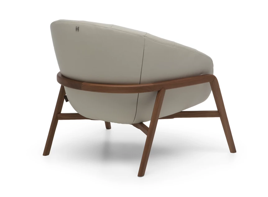 Achterkant Bijzetzetel Cassia 3099 leder beige Natuzzi Italia