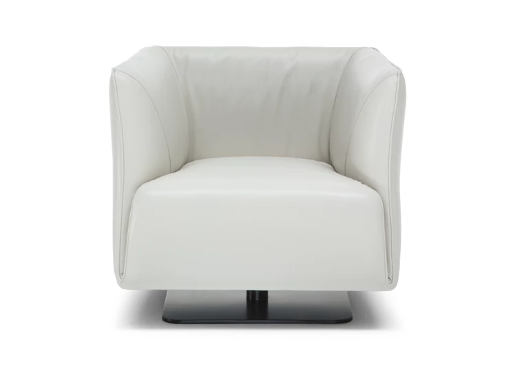 Front Bijzetzetel Dodi draaivoet 3050 leder wit Natuzzi Italia