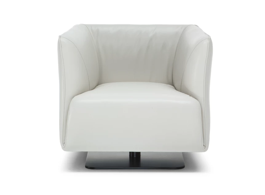 Front Bijzetzetel Dodi draaivoet 3050 leder wit Natuzzi Italia