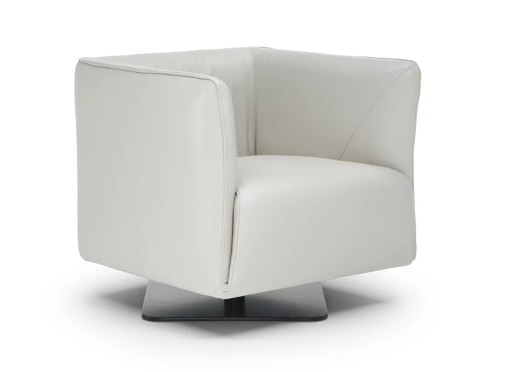 Bijzetzetel Dodi draaivoet 3050 leder wit Natuzzi Italia