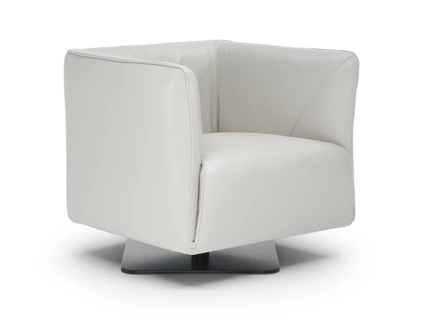 Bijzetzetel Dodi draaivoet 3050 leder wit Natuzzi Italia