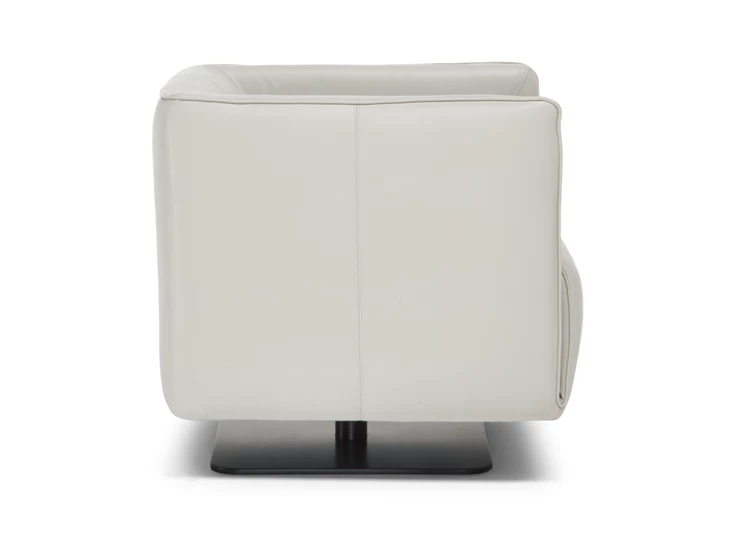 Zijkant Bijzetzetel Dodi draaivoet 3050 leder wit Natuzzi Italia