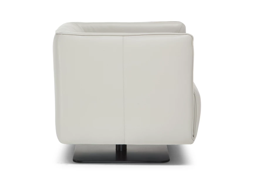 Zijkant Bijzetzetel Dodi draaivoet 3050 leder wit Natuzzi Italia