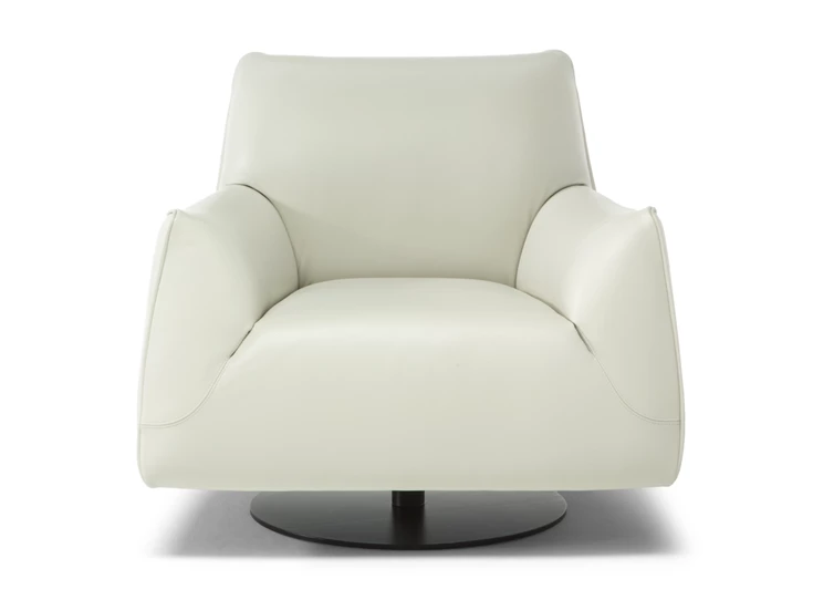 Front Bijzetzetel Dolly 2899 draaivoet leder wit Natuzzi Italia