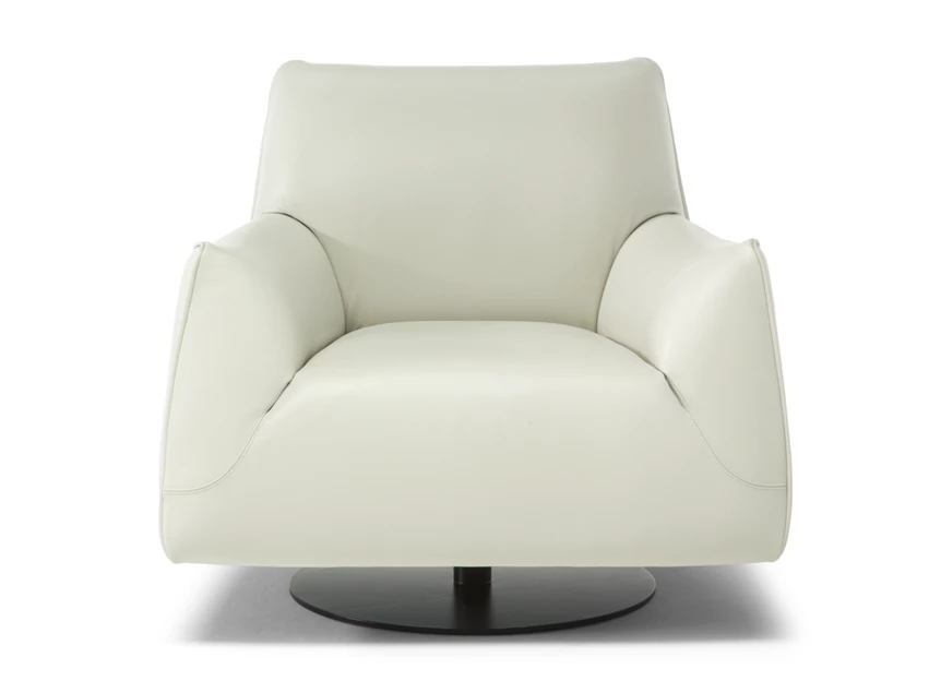 Front Bijzetzetel Dolly 2899 draaivoet leder wit Natuzzi Italia