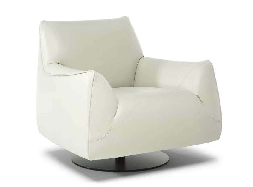 Bijzetzetel Dolly 2899 draaivoet leder wit Natuzzi Italia