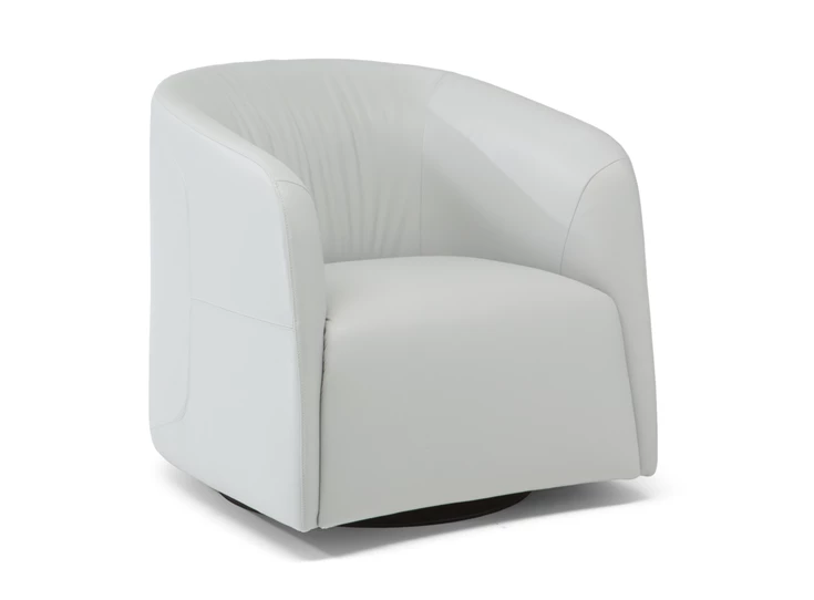 Bijzetzetel Logos 2882 draaivoet leder wit Natuzzi Italia