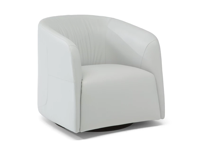 Bijzetzetel Logos 2882 draaivoet leder wit Natuzzi Italia