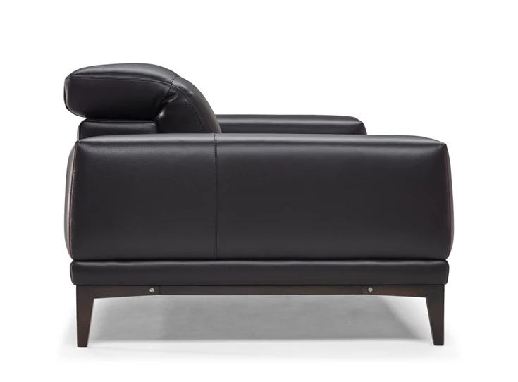 Zijkant Salon Borghese 2826 unit 009 3-zit leder donkerbruin Natuzzi Italia