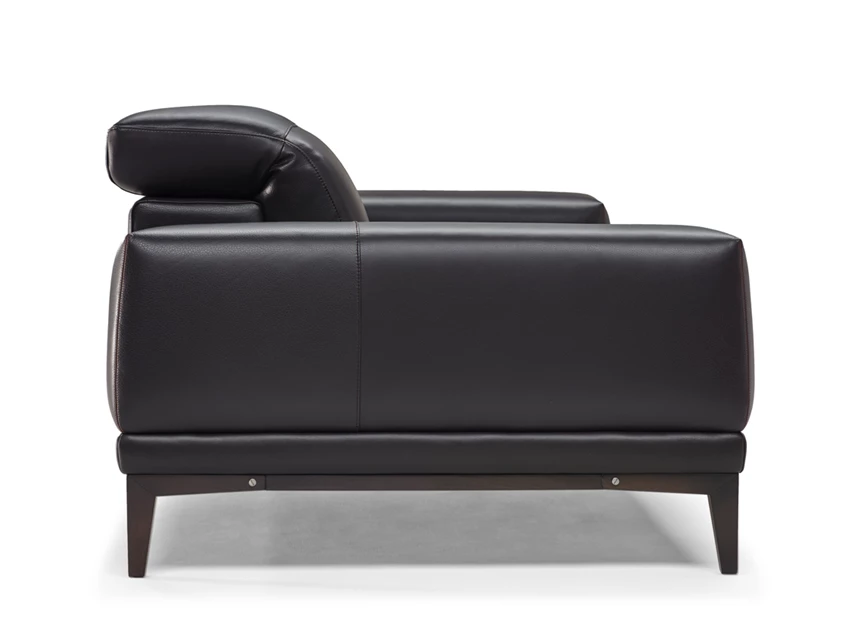 Zijkant Salon Borghese 2826 unit 009 3-zit leder donkerbruin Natuzzi Italia