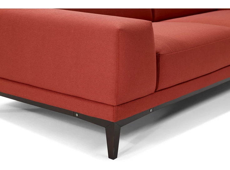 Detail onderstel Salon Borghese 2826 unit 009 3-zit stof koraalrood Natuzzi Italia