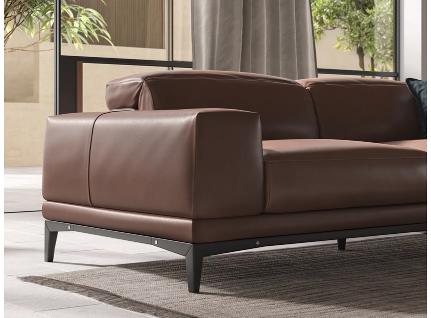 Armleuning Sfeerfoto Hoeksalon Borghese 2826 unit 018 481 leder bruin Natuzzi Italia
