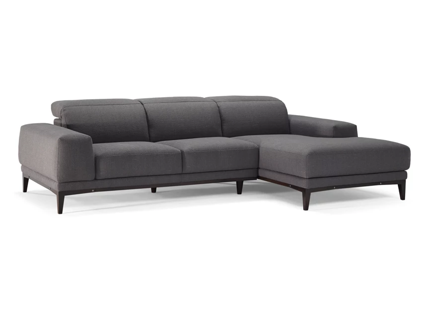 Salon Borghese 2826 met longchair stof donkergrijs Natuzzi Italia