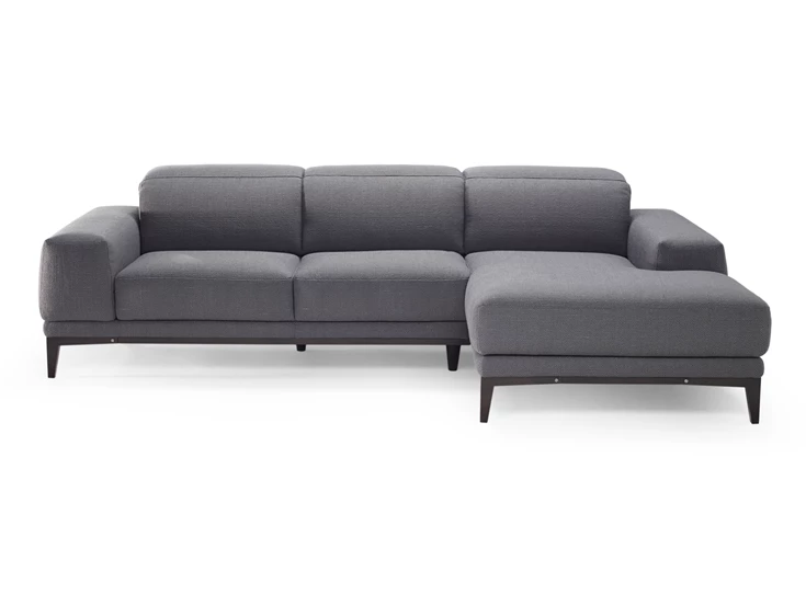 Front Salon Borghese 2826 met longchair stof donkergrijs Natuzzi Italia