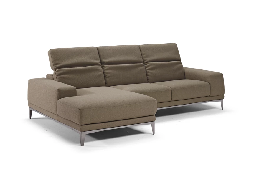 Verstelbare hoofdsteunen Salon Borghese V826 met longchair stof metalen onderstel Natuzzi Italia