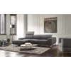 Sfeerfoto Salon Borghese V826 met longchair stof metalen onderstel Natuzzi Italia
