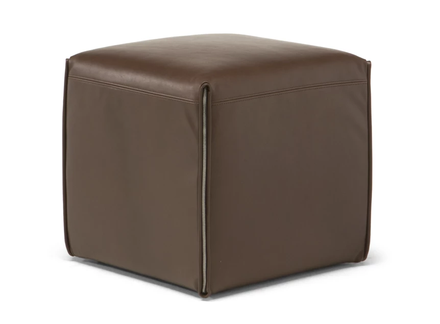 Poef Campus R147 leder donkerbruin Natuzzi Italia