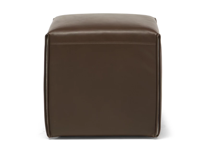 Front Poef Campus R147 leder donkerbruin Natuzzi Italia