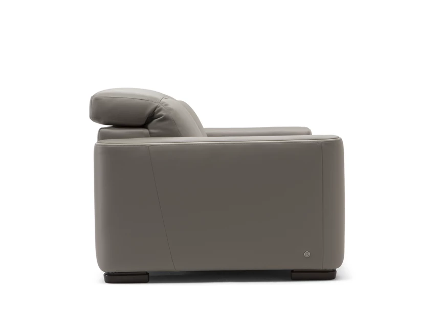 Zijkant Salon canapé 3-zit Diesis elektrische relax leder taupe Natuzzi Italia