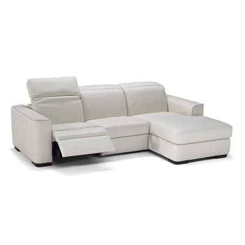 Zetel Diesis 2828 met longchair en relax leder beige Natuzzi Italia