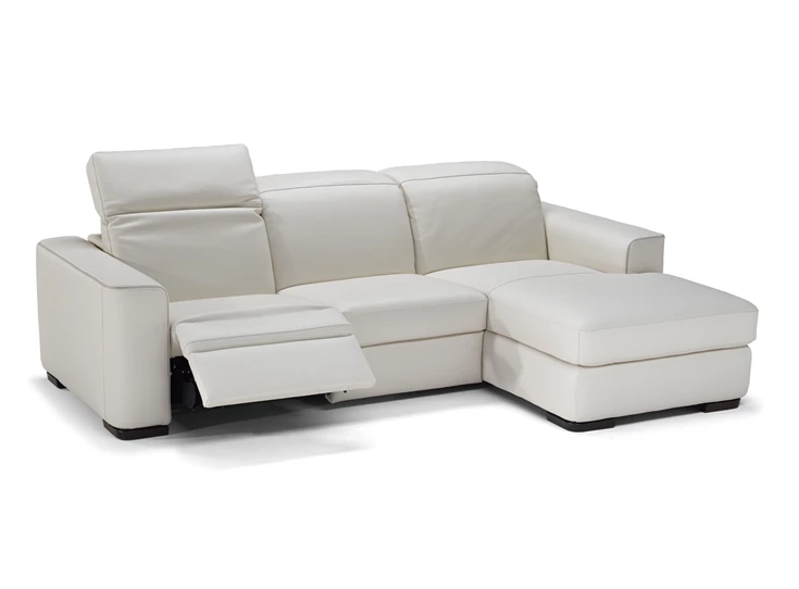 Zetel Diesis 2828 met longchair en relax leder beige Natuzzi Italia
