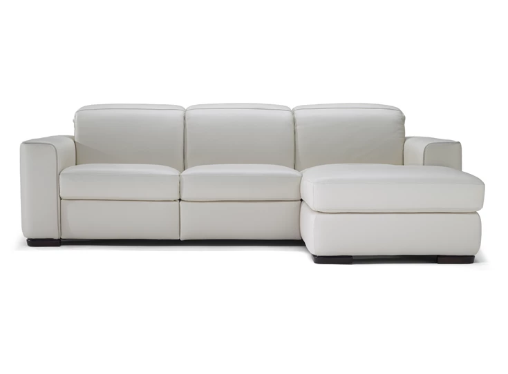 Front Zetel Diesis 2828 met longchair en relax leder beige Natuzzi Italia