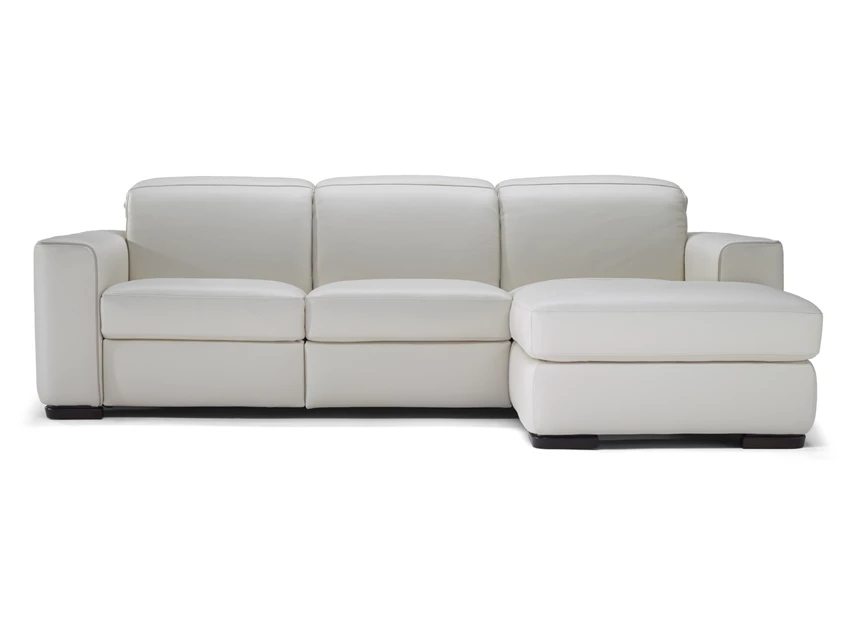 Front Zetel Diesis 2828 met longchair en relax leder beige Natuzzi Italia