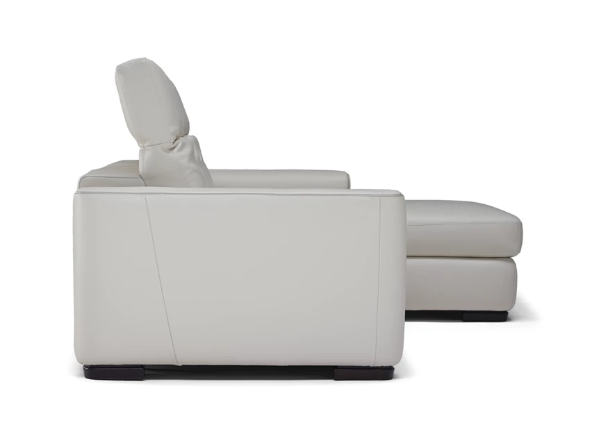 Verstelde hoofdsteun Zetel Diesis 2828 met longchair en relax leder beige Natuzzi Italia