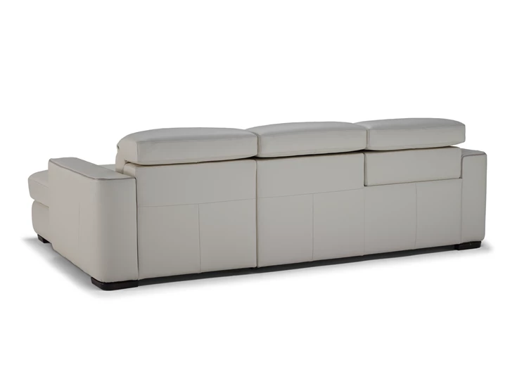 Achterkant Zetel Diesis 2828 met longchair en relax leder beige Natuzzi Italia