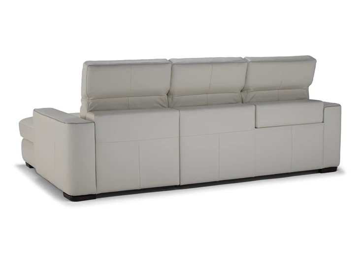 Verstelbare hoofdsteunen Zetel Diesis 2828 met longchair en relax leder beige Natuzzi Italia