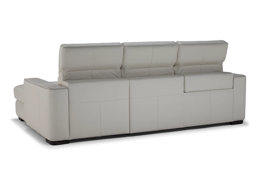 Verstelbare hoofdsteunen Zetel Diesis 2828 met longchair en relax leder beige Natuzzi Italia