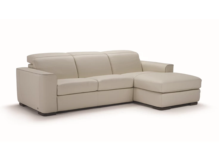Slaapbank Zetelbed Diesis 2828 met longchair leder beige Natuzzi Italia