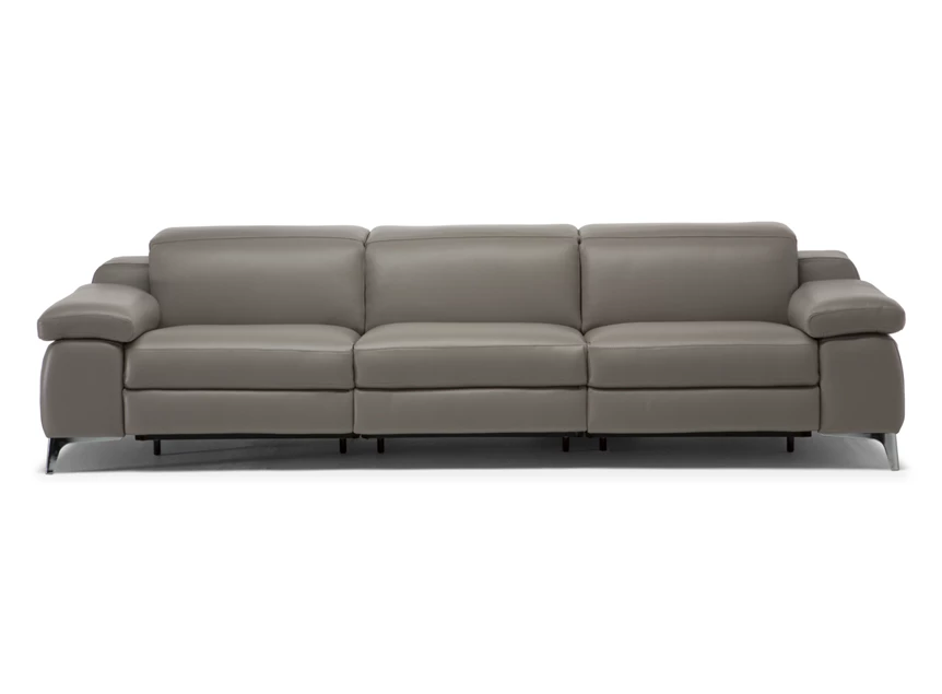 Front Salon canapé grote 3-zit Duca 2959 leder taupe Natuzzi Italia