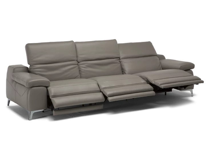 Elektrische relaxen Salon canapé grote 3-zit Duca 2959 leder taupe Natuzzi Italia