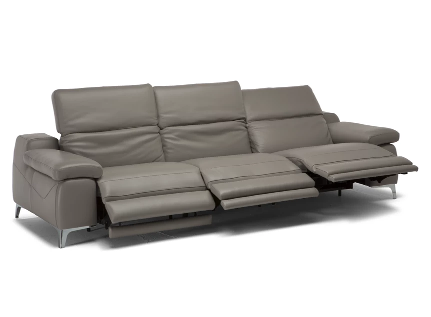 Elektrische relaxen Salon canapé grote 3-zit Duca 2959 leder taupe Natuzzi Italia