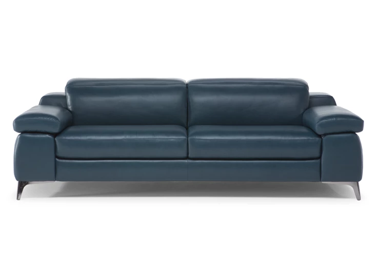 Salon canapé Duca 3-zit leder blauw Natuzzi Italia