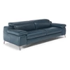Zijkant Salon canapé Duca 3-zit leder blauw Natuzzi Italia