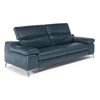 Verstelbare hoofdsteunen Salon canapé Duca 3-zit leder blauw Natuzzi Italia