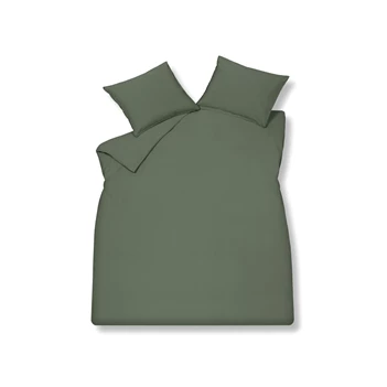 CLLA20201 149 Vandyck dekbedovertrek washed cotton earth green 140x220cm
