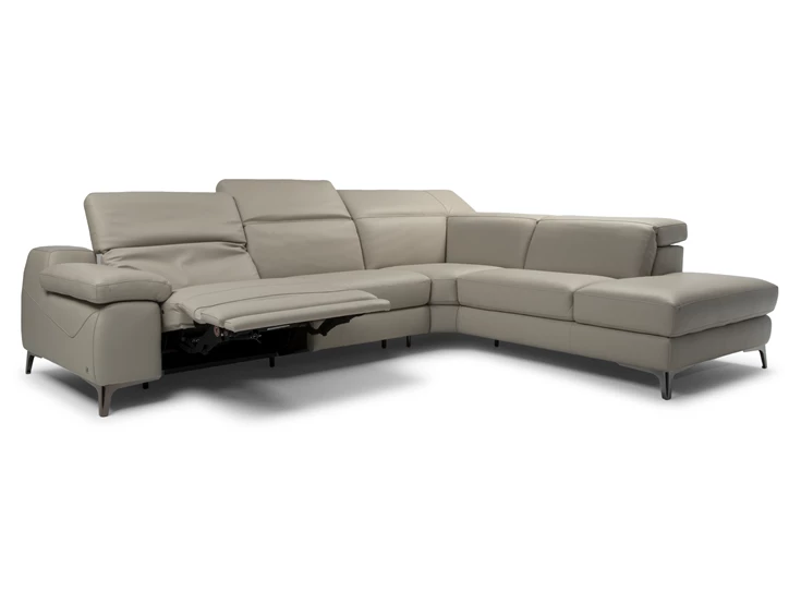 Open Hoekzetel Duca 2959 leder taupe Natuzzi Italia