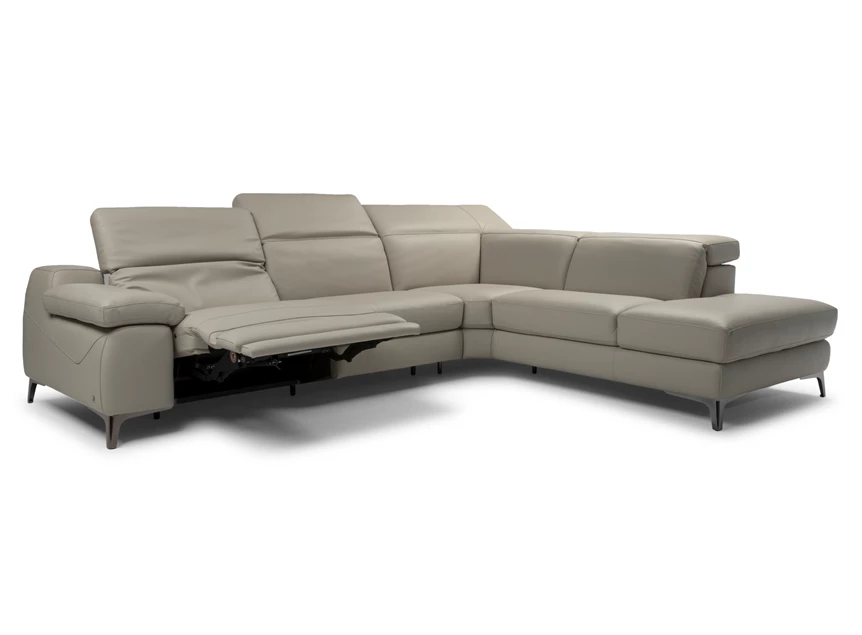 Open Hoekzetel Duca 2959 leder taupe Natuzzi Italia