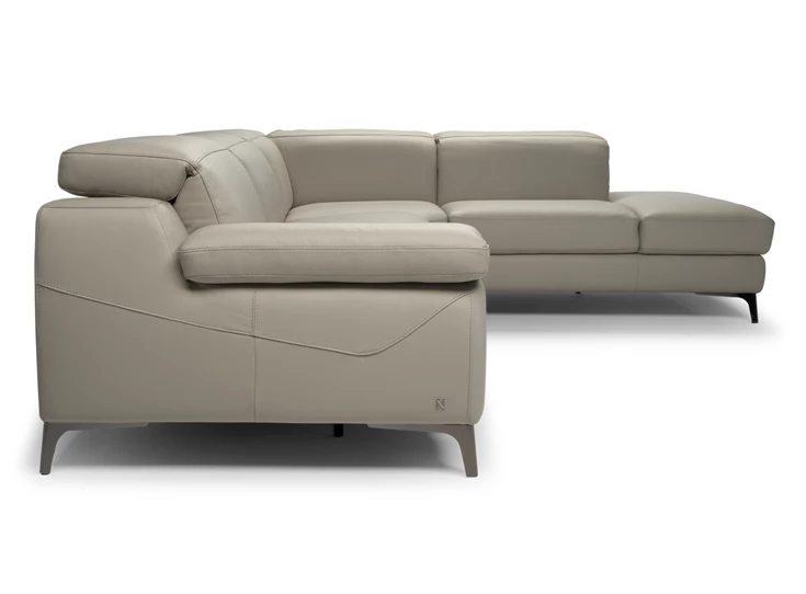 Zijkant Hoekzetel Duca 2959 leder taupe Natuzzi Italia