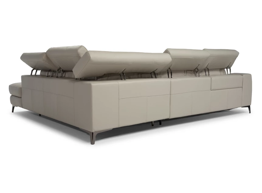 Achterkant hoofdsteunen verstelbaar Hoekzetel Duca 2959 leder taupe Natuzzi Italia