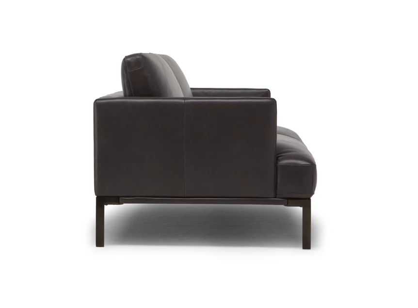 Zijkant Zetel 3-zit Estro 3042 leder zwart Natuzzi Italia