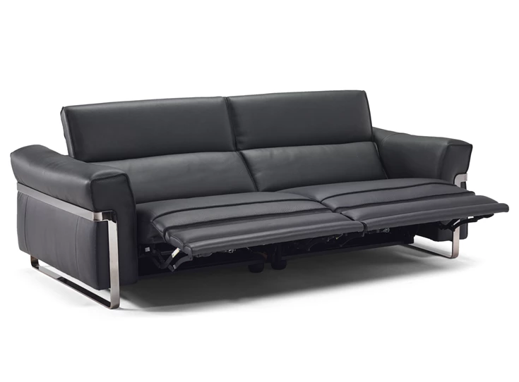 Elektrische relaxen Canapé 3-zit Fidelio 2907 leder zwart Natuzzi Italia