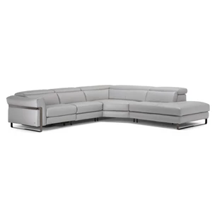 Hoekzetel Fidelio 2907 open eiland leder grijs Natuzzi Italia